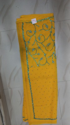 Prakash Saree Printed Bollywood Nylon Saree(Yellow)