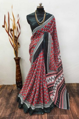 Kuwarika Woven Kanjivaram Linen, Cotton Linen Saree(Maroon)