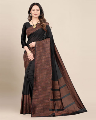 Divastri Woven Banarasi Silk Blend Saree(Black)