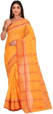 Radharani Saree House Woven Tant Pure Cotton Saree(Orange)