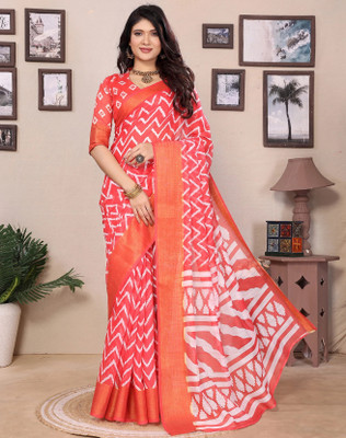 Divastri Printed Bollywood Cotton Silk Saree(Red)