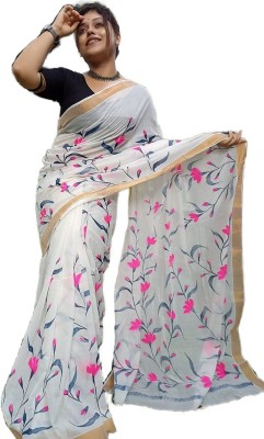 cloud vastra Hand Painted Kasavu Pure Cotton Saree(Multicolor)