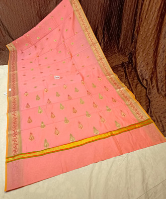 HouseOfCommon Woven Banarasi Cotton Blend Saree(Multicolor)