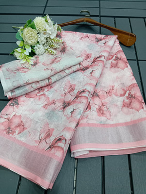 Gajal Self Design Bollywood Linen Saree(Multicolor)