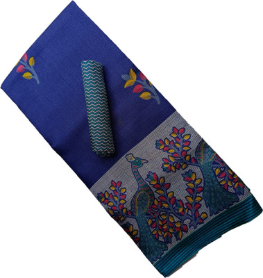 Gugaliya Printed Daily Wear Cotton Blend, Art Silk Saree(Multicolor)