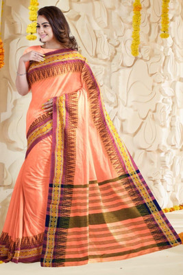 GOLU Woven Handloom Cotton Blend Saree(Multicolor)