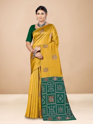 ANOUK Woven Banarasi Art Silk Saree(Yellow)