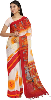 Rnn Saree Printed Handloom Pure Cotton Saree(Multicolor)
