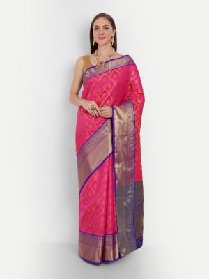 amirat Woven Banarasi Jacquard Saree(Pink)