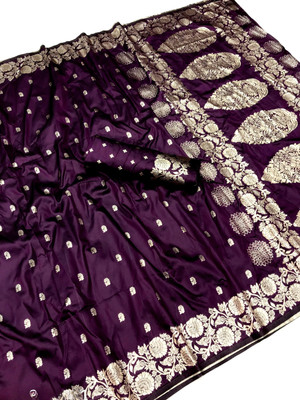 Ratnavali Woven Banarasi Pure Silk, Art Silk Saree(Purple)
