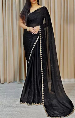 NAKSH CREATION Self Design Bollywood Cotton Silk Saree(Black)