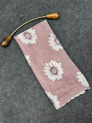 Pionex Floral Print Bollywood Silk Blend Saree(Pink)