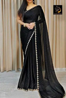 KAKADIYA CREATION Embellished Bollywood Chiffon Saree(Black)