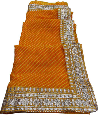 Sanginni Self Design Bollywood Georgette Saree(Yellow)