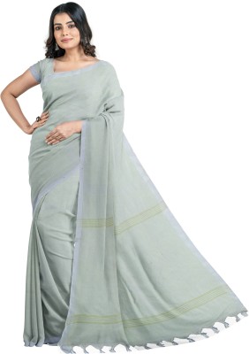 Mayabi Woven Handloom Handloom Cotton Silk Saree(Cream, White)