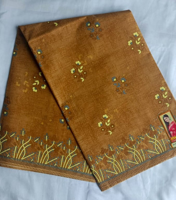 Minu Fashion Woven, Printed, Digital Print Bollywood Pure Cotton Saree(Mustard)