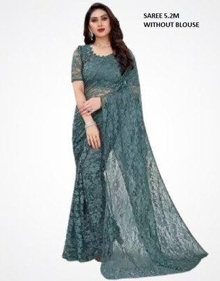 Suali Embroidered Bollywood Net Saree(Grey)