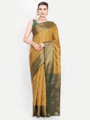 LAVYANSH CREATION Self Design, Woven Banarasi Art Silk, Jacquard Saree(Yellow)