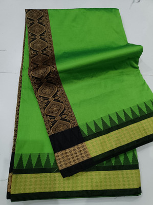Aparana fashion Temple Border Sambalpuri Art Silk Saree(Light Green)
