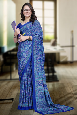 K 5 FASHION Printed Daily Wear Crepe Saree(Multicolor)