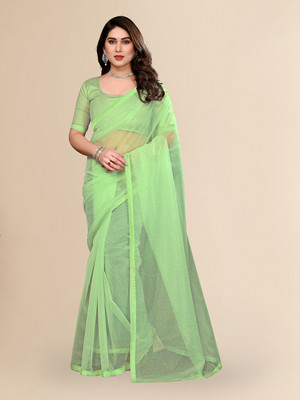 Moda Rapido Self Design, Embellished Bollywood Net Saree(Light Green)