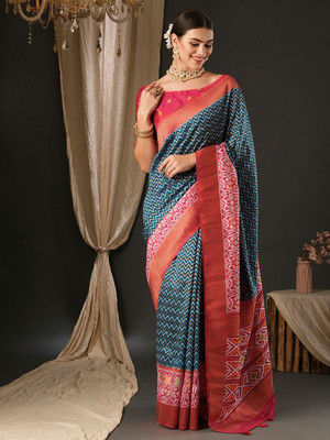 ANOUK Woven Banarasi Silk Blend Saree(Blue)