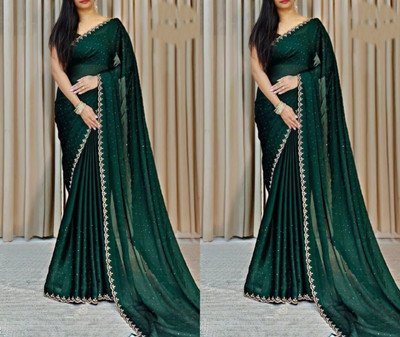 Miloz Embroidered Bollywood Georgette Saree(Green)