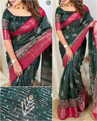 Dhanlaxmi CreationLLP Self Design, Woven Assam Silk Cotton Silk Saree(Orange)