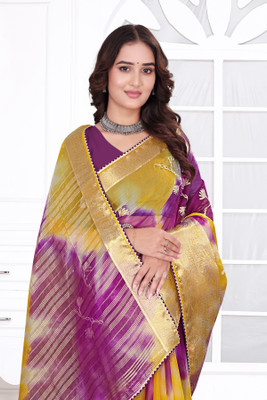 Aarunika SBT Embellished Bollywood Organza Saree(Magenta)