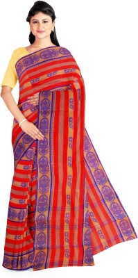 DAS TEXTILES Woven Tant Pure Cotton Saree(Orange)