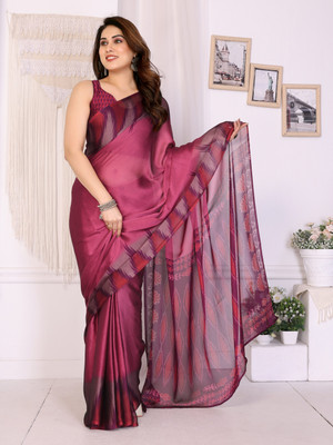 Karnav Fashion Printed Bollywood Chiffon, Georgette Saree(Pink)