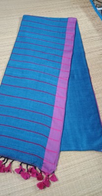 Sandhyatara Woven Handloom Pure Cotton Saree(Light Blue)