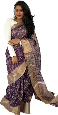 Sita Printed Bollywood Art Silk, Silk Blend Saree(Purple)