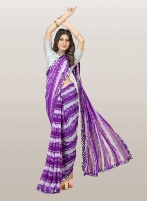 GAVUBAA Embroidered, Solid/Plain Bollywood Georgette, Net Saree(Purple)