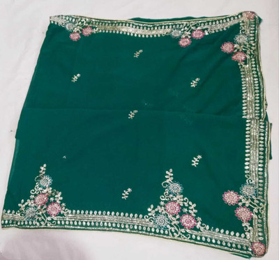 AARTI SAREES Embroidered Bollywood Chiffon Saree(Green)