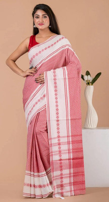 cloud vastra Woven Handloom Pure Cotton Saree(White)