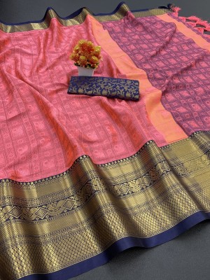 Wamsi Woven Banarasi Art Silk, Cotton Silk Saree(Beige)