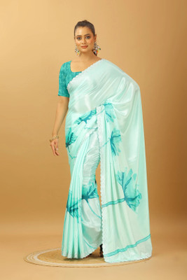 A V M PRINTS Self Design Bollywood Art Silk Saree(Light Blue)