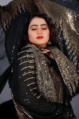 Divastri Self Design Bollywood Georgette Saree(Beige, Black)