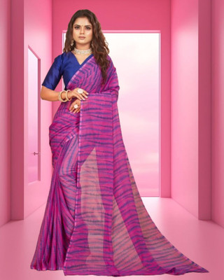 Jayu Printed Bollywood Georgette Saree(Purple)