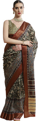 Divastri Printed Madurai Cotton Blend Saree(Multicolor)