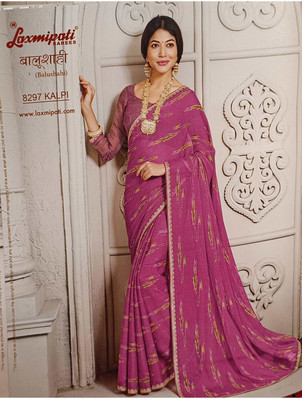 Lucy Vastralya Printed Bandhani Georgette Saree(Red)