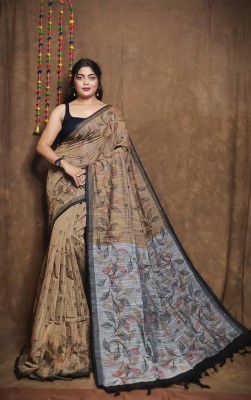 Dixon Self Design Sambalpuri Pure Cotton Saree(Beige)