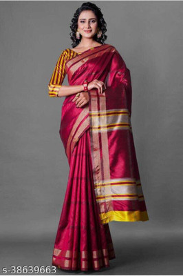 SANJAY GANGWANI Self Design Banarasi Net Saree(Maroon)