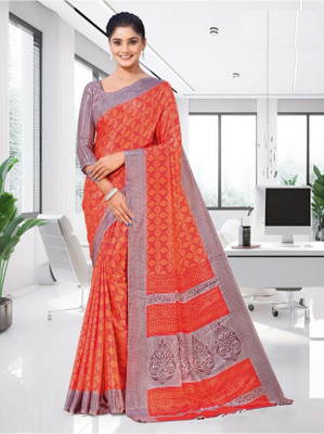 Panchvati NX Printed Bollywood Crepe Saree(Orange)