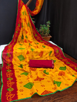 maayro Printed Bollywood Georgette Saree(Multicolor)