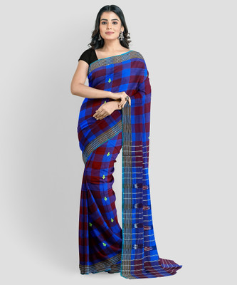 Auora Printed Handloom Pure Cotton Saree(Multicolor)