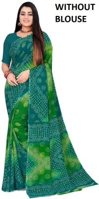 THE PRIVATE LABLE Printed Daily Wear Georgette Saree(Green)