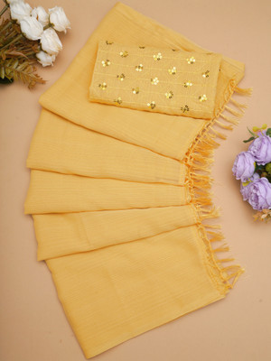 vedu creation Embroidered Bollywood Net Saree(Yellow)