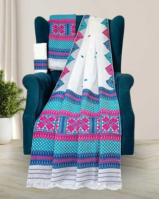 S P CREATION Woven Mekhela Chador Cotton Blend Saree(Multicolor)